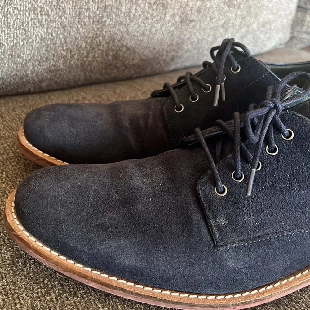 TED Baker‎ Navy Blue Suede Lace Up Leather Oxford Shoes Size 10.5